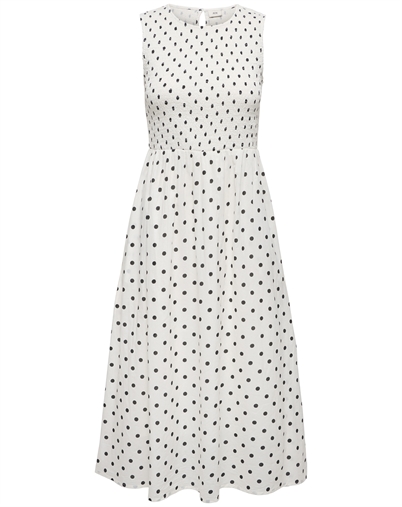Jdy - JDYDiego Smock Midi Kleid - Cloud Dancer/ Black Dots